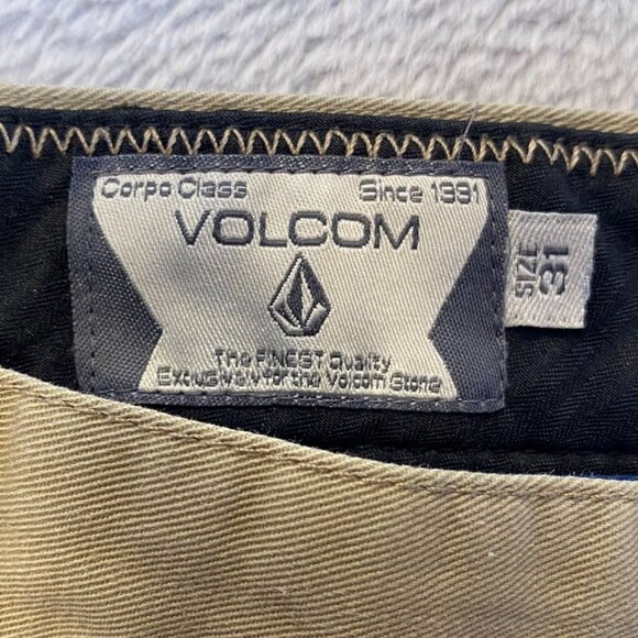Volcom Mens Khaki Pants Size 31 Straight-Leg Cotton & Polyester Blend - Picture 3 of 16